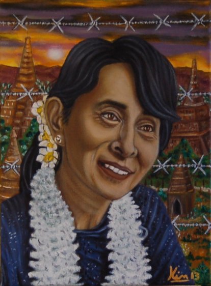 Oil Painting > Pride of Burma > Aung San Suu Kyi